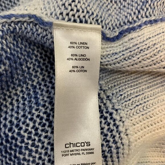 Chico's short sleeve linen cotton blend open front lightweight cardigan sweater - Picture 8 of 12